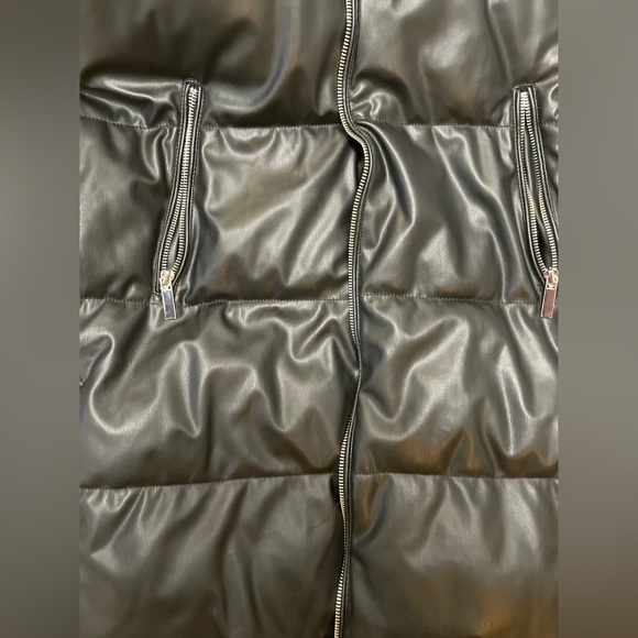 Zara black vegan (faux) leather puffer vest. Excellent condition. - Picture 5 of 15